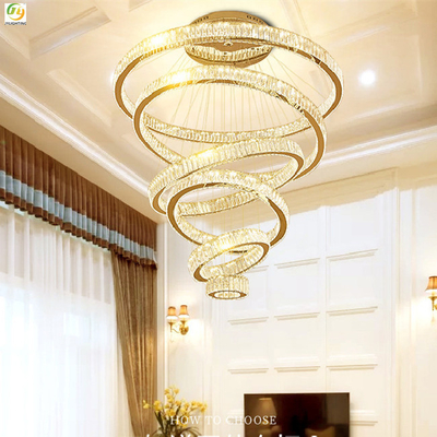 D20 Sypialnia Metal Crystal LED Nowoczesna lampa pierścieniowa Luksusowa Dekoracyjna