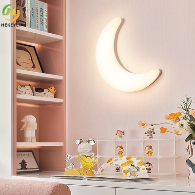 Minimalistyczny księżyc kinkiet pokój dziecięcy tło sypialnia lampka nocna do nauki
