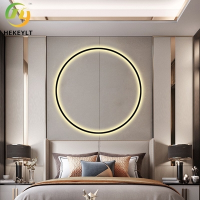 Nowoczesna prosta lampa ścienna LED z pierścieniem do sypialni zagłówkiem salonu tło