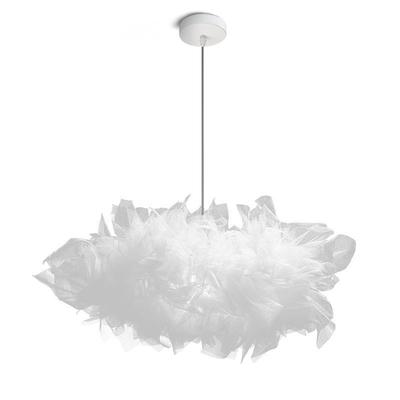 Nowoczesny kreatywny nordyjski biały przędza LED żyrandol prosty biały chmury zawiesiny światło do sypialni