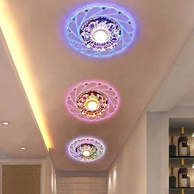 Nowoczesny kryształowy korytarz o średnicy 200mm Mini kolorowa lampa sufitowa LED
