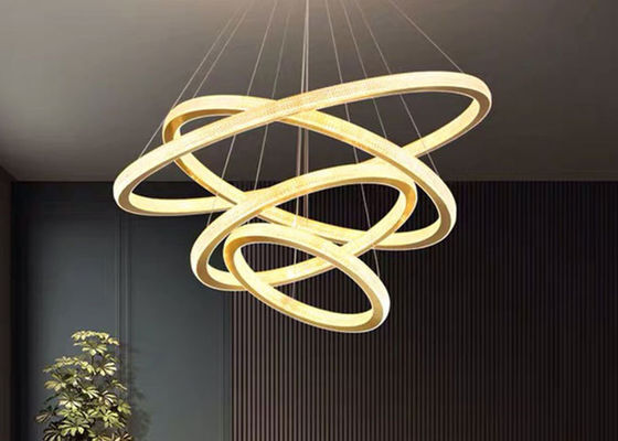 Rozmiar 40x60x80x100cm Wyczyść złoty kolor Pierścień sufitowy LED do hali hotelowej