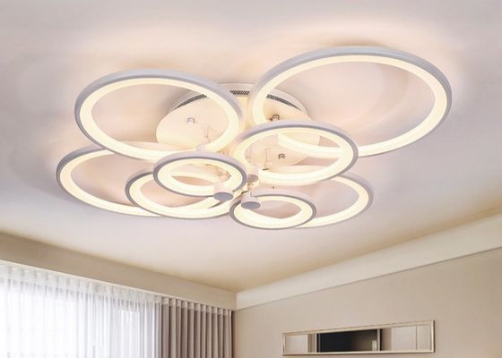 Obszar oświetlenia wielu głowic 15m2 LED AC85V Circle White Indoor Hanging Light
