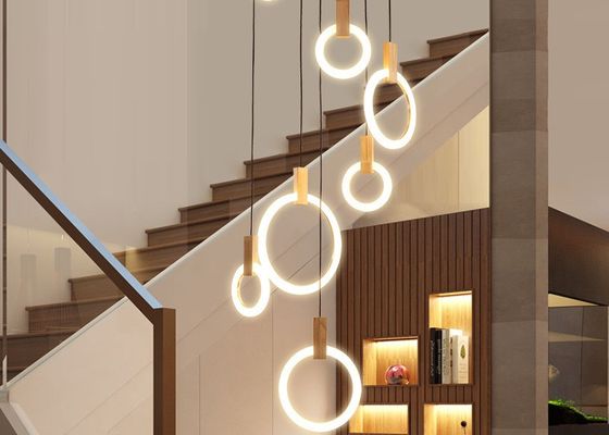 Nowoczesne koło akrylowe Villa Stair Hotel jadalnia Spadek lampy Oprawa oświetleniowa