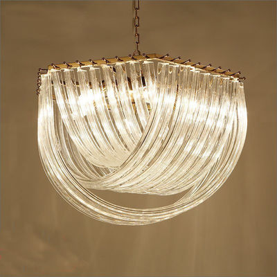 Szklane rurki Żyrandole Kryształowe lampy wiszące Nowoczesna dekoracja Złoty kolor