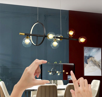 Jasne szklane bańki mydlane Liniowa nowoczesna lampa wisząca LED