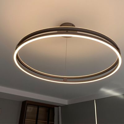 Dekoracyjne oświetlenie wewnętrzne Wiszące światło Nordic Double Ring Aluminiowe luksusowe żyrandole i lampy wiszące Nowoczesne