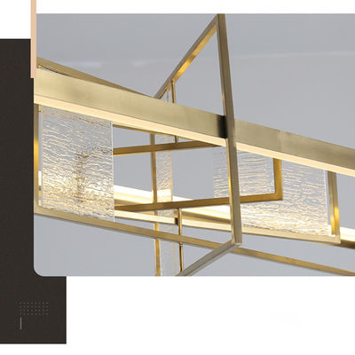 LED Golden Tan Hardware Poszycie + Akryl Geometryczny metal Nowoczesny wisiorek światła