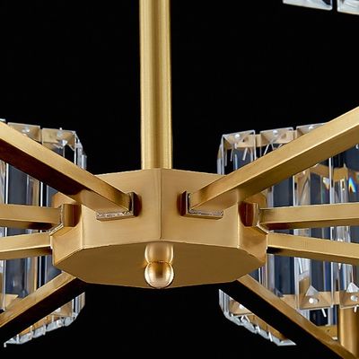 Wiszący kryształowy żyrandol z czystej miedzi E14 Źródło światła Nordic Luxury