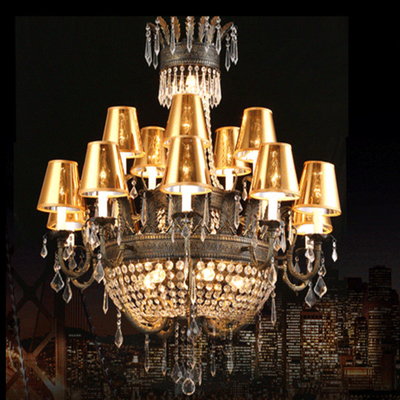 Modna kryształowa złota nowoczesna lampa wisząca Dia 1000 mm do korytarza