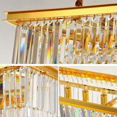 Kryty dekoracyjne nowoczesne wiszące kryształowe lampy sufitowe Gold L90 * W35 * H50cm