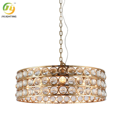 Złota przezroczysta metalowa żarówka E14 Kryształowa lampa wisząca Salon kryty dekoracyjna