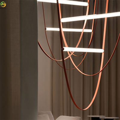 Strona główna/Hotel Metals Art Baking Paint Brązowa nowoczesna lampa wisząca LED