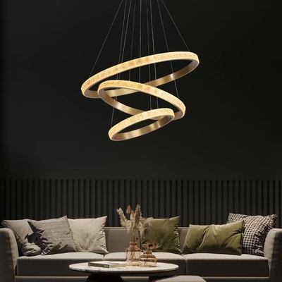 Restauracja LED Clear Bursztynowa Nowoczesna lampa pierścieniowa Postmodernistyczne światło Luxury