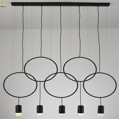 Akryl Dom / Hotel Metale Sztuka Pieczenie Farba Czarna LED Nordic Lampa wisząca