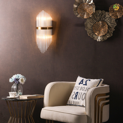 E14 X 2 Luksusowa nowoczesna kryształowa lampa ścienna do domu / hotelu / salonu