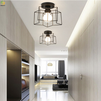 Żelazna lampa wisząca Home Art Farba do pieczenia Czarna dioda LED Nordic wisiorek światła