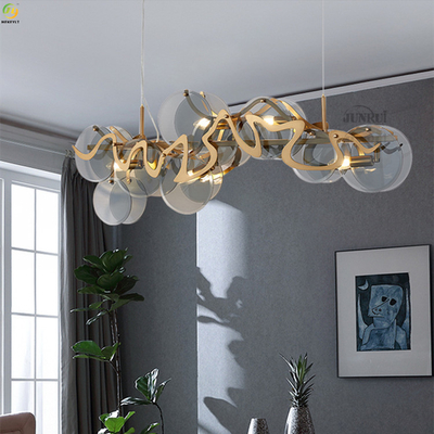 Żelazna galwanizacja Nordic kryształowa lampa wisząca Home Art Farba do pieczenia złota E14