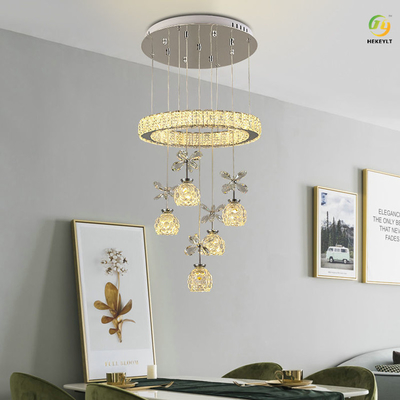 Nowoczesny, minimalistyczny luksusowy kryształowy żyrandol LED do jadalni w salonie