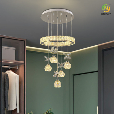Nowoczesny, minimalistyczny luksusowy kryształowy żyrandol LED do jadalni w salonie