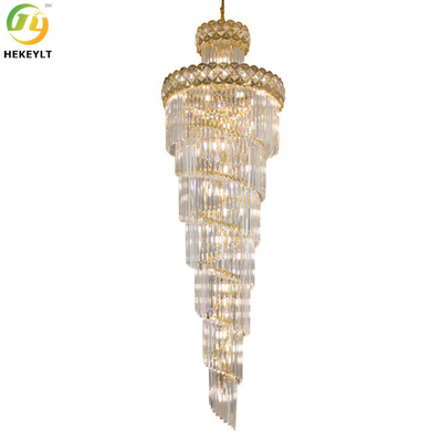 K9 Klatka schodowa Clear Crystal Led Nowoczesna lampa wisząca Klasyczny luksusowy styl