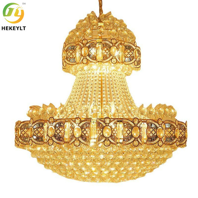 Gold Luxury K9 Crystal Led Lampa wisząca Nowoczesny styl klasyczny