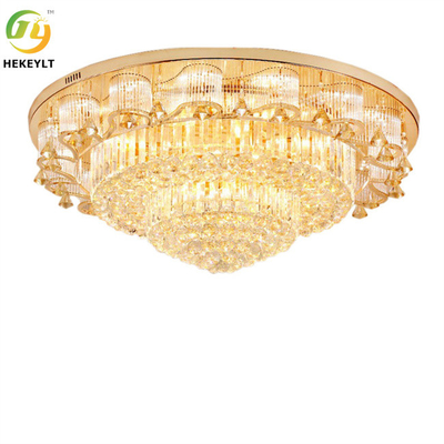 Klasyczna luksusowa złota nowoczesna lampa sufitowa Led Crystal E14 Podstawa żarówki