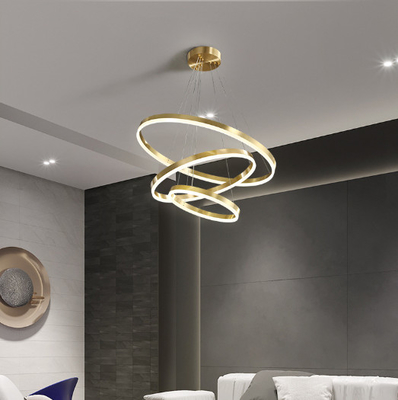 Metalowa nowoczesna lampa pierścieniowa LED do salonu Sypialnia