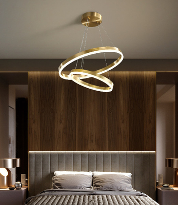 Metalowa nowoczesna lampa pierścieniowa LED do salonu Sypialnia