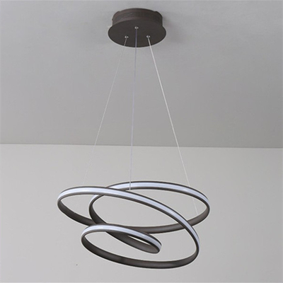 Nowoczesne żyrandole z oświetleniem LED z pierścieniem aluminiowym do sypialni w salonie
