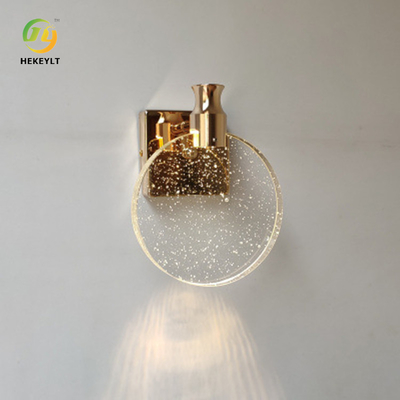 Okrągły kryształowy złoty tło metalowy nowoczesny kinkiet toaletka lustro