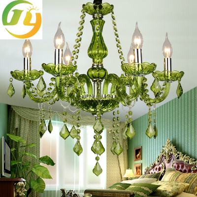 Luksusowe szklane ramiona kryształowy żyrandol do dekoracji sypialni nowoczesne lampy wiszące