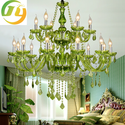 Luksusowe szklane ramiona kryształowy żyrandol do dekoracji sypialni nowoczesne lampy wiszące