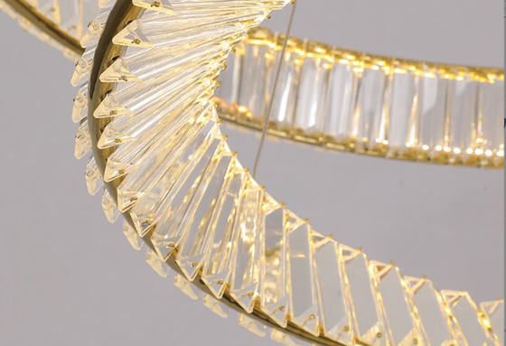 Jadalnia Kryształowa zawieszka w kształcie pierścienia Nowoczesne żyrandole LED