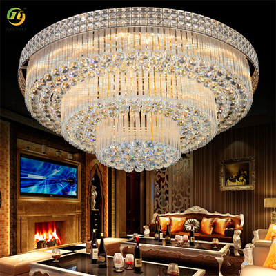 Klasyczna luksusowa złota nowoczesna kryształowa lampa sufitowa LED E14 podstawa żarówki