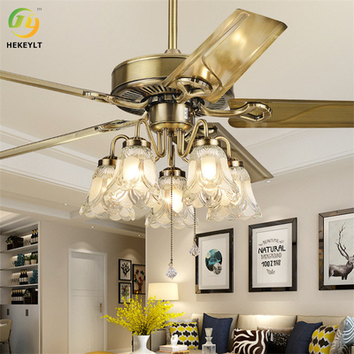 42-calowa lampa E27 Custom Modern European Retro LED Fan Lamp do jadalni w domu