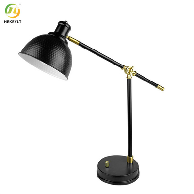 Regulowana metalowa czarna lampka nocna na biurko USB D9.8 X H26 ''
