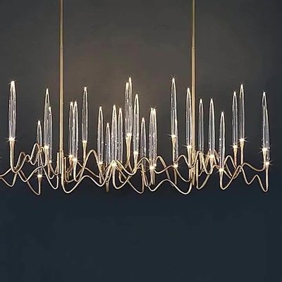 Postmodernistyczna prosta kreatywna lampa kryształowa Art Arrow Line Żyrandol