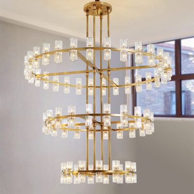 Luksusowy żyrandol Led Crystal American Minimalist Villa Hotel Soft Decoration Light