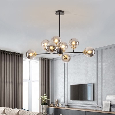Nordic Fancy LED nowoczesna dmuchana szklana kula żyrandol do sypialni dekoracja wnętrz