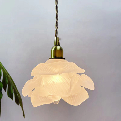 Biała nowoczesna szklana lampa wisząca Home kryty kwiat Nordic wiszące światło