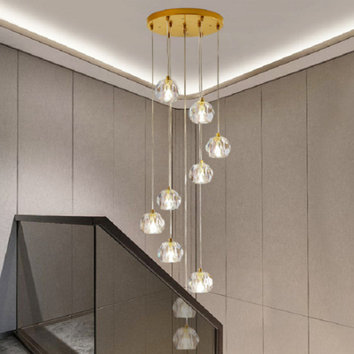Dekoracja klatki schodowej hotelu Nordic Wisiorek Światła Kryształy Ball Żyrandol