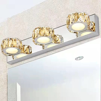 Przezroczysta lampa łazienkowa Led Crystal Mirror ze stali nierdzewnej 46 x 5 cm