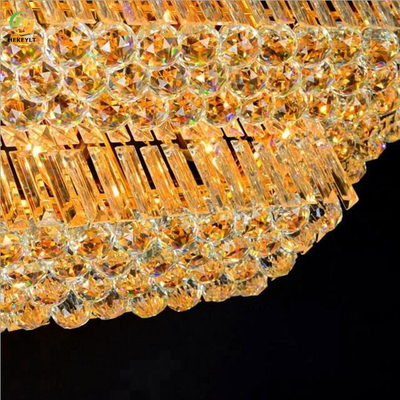 Montaż powierzchniowy Duża fantazyjna kryształowa lampa sufitowa Nowoczesna restauracja hotelowa Udekoruj