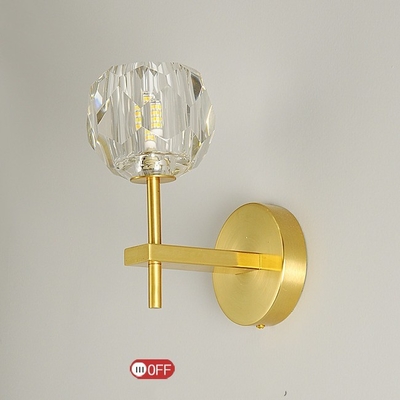 Metalowa nordycka kryształowa lampa ścienna do luksusowej, nowoczesnej dekoracyjnej nawy