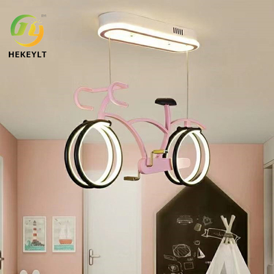 Pokój dziecięcy rower żyrandolnik zasłona oczu prosty pokój LED osobowość kreskówka rower światło