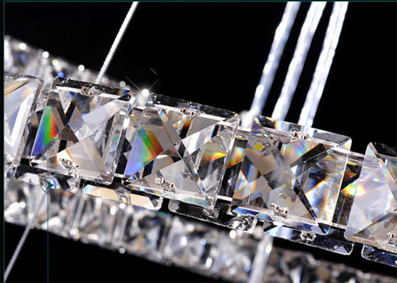 Diamond Crystal Chrome Mirror Finish 64W Nowoczesna lampa pierścieniowa ze stali nierdzewnej