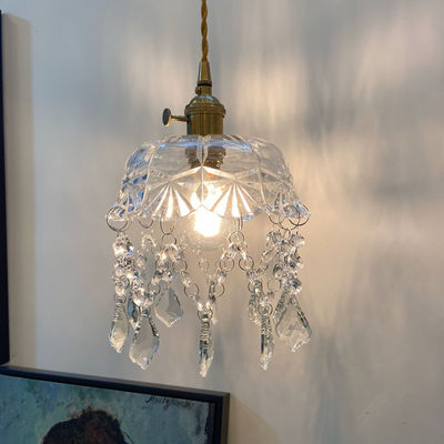Retro mosiężna przemysłowa długość 23 CM szklana lampa wisząca do restauracji
