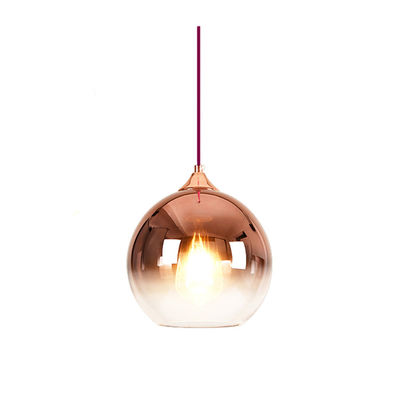 D30CM Nowoczesna szklana lampa wisząca w stylu skandynawskim w kolorze różowego złota