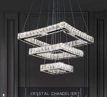4000 k LED Crystal Chrome Nowoczesna lampa wisząca do salonu